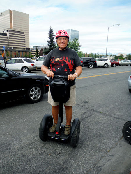 Lee Duquette on his Segway in Anchorage